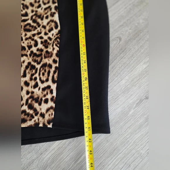 Torrid Dress Women's 3 Leopard Color Block Round Neck Sleeveless - Picture 5 of 8